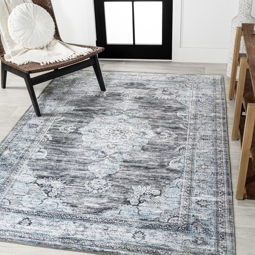 Bausch Bohemian Distressed Chenille Machine-Washable Area Rug. Picture 2