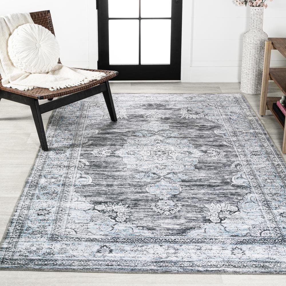 Bausch Bohemian Distressed Chenille Machine-Washable Area Rug. Picture 4