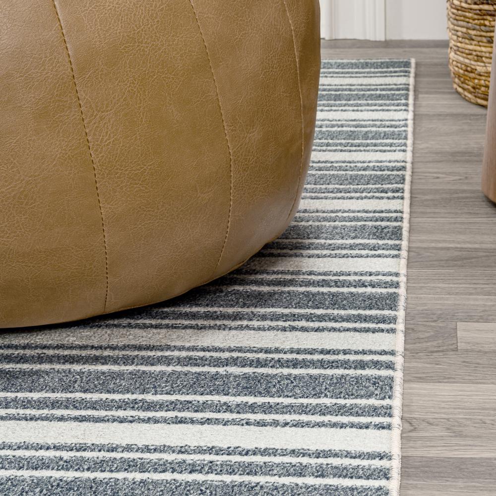 Fawning Two-Tone Striped Classic Low-Pile Machine-Washable Area Rug. Picture 4