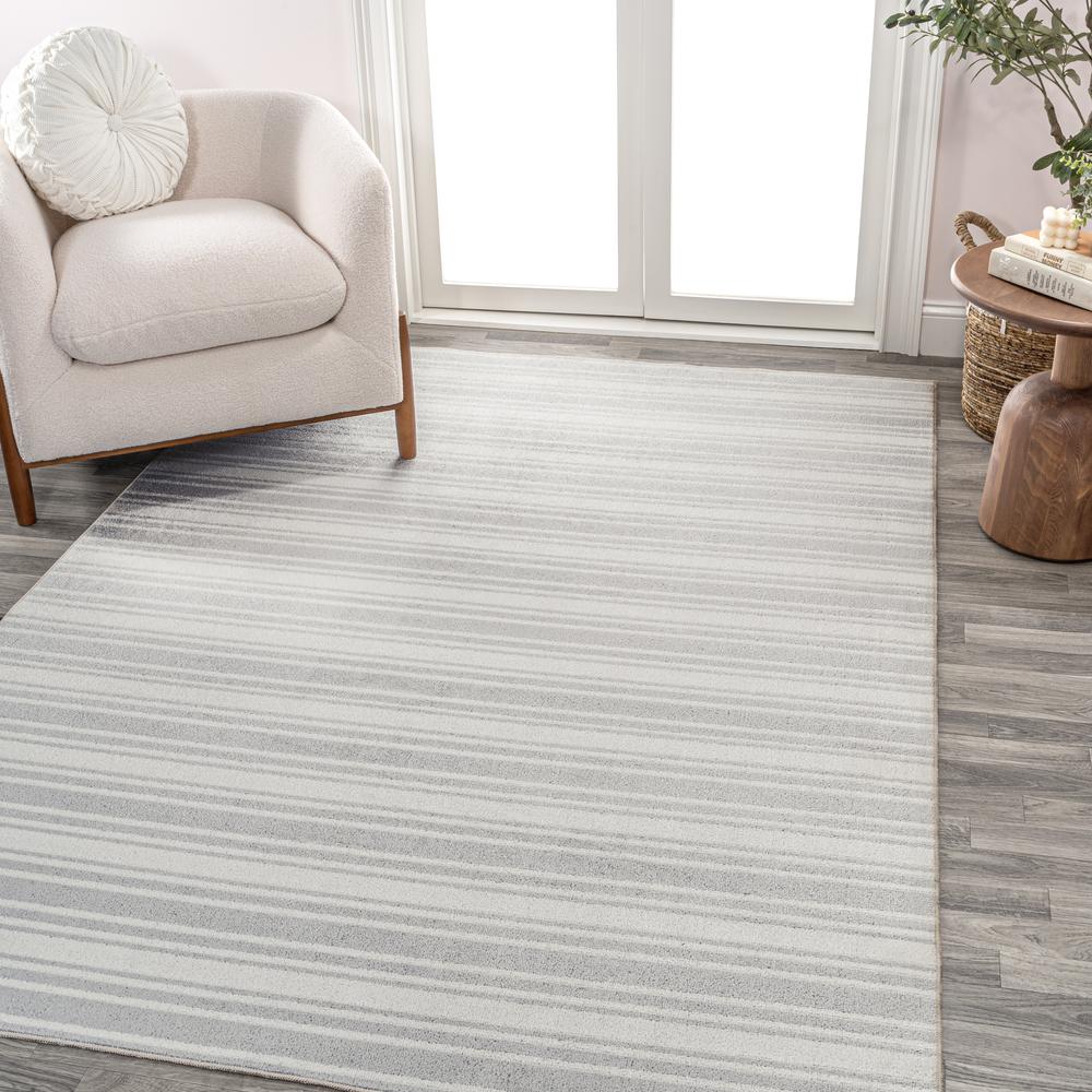 Fawning Two-Tone Striped Classic Low-Pile Machine-Washable Area Rug. Picture 7