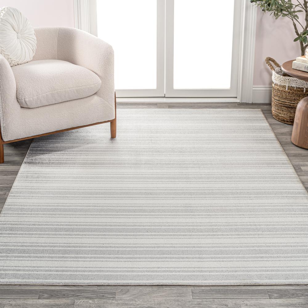 Fawning Two-Tone Striped Classic Low-Pile Machine-Washable Area Rug. Picture 8