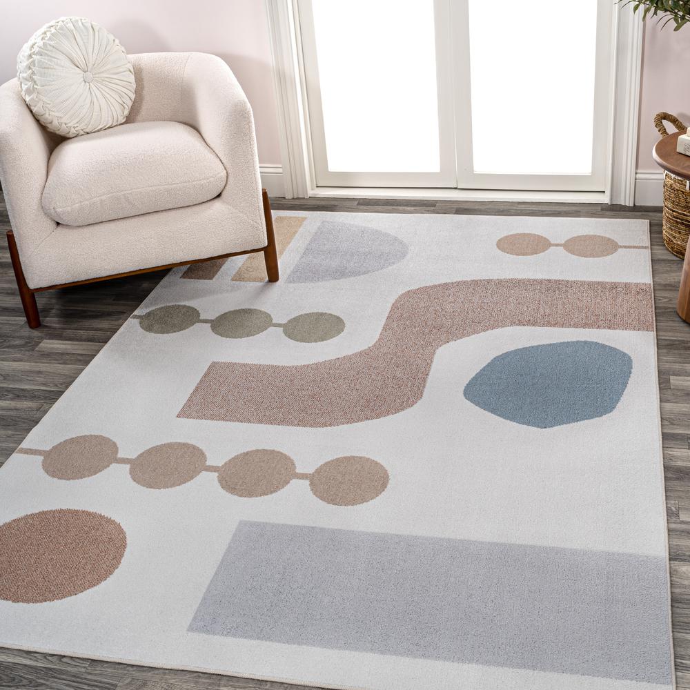 Riley Abstract Coastal Contemporary Machine-Washable Rug. Picture 7