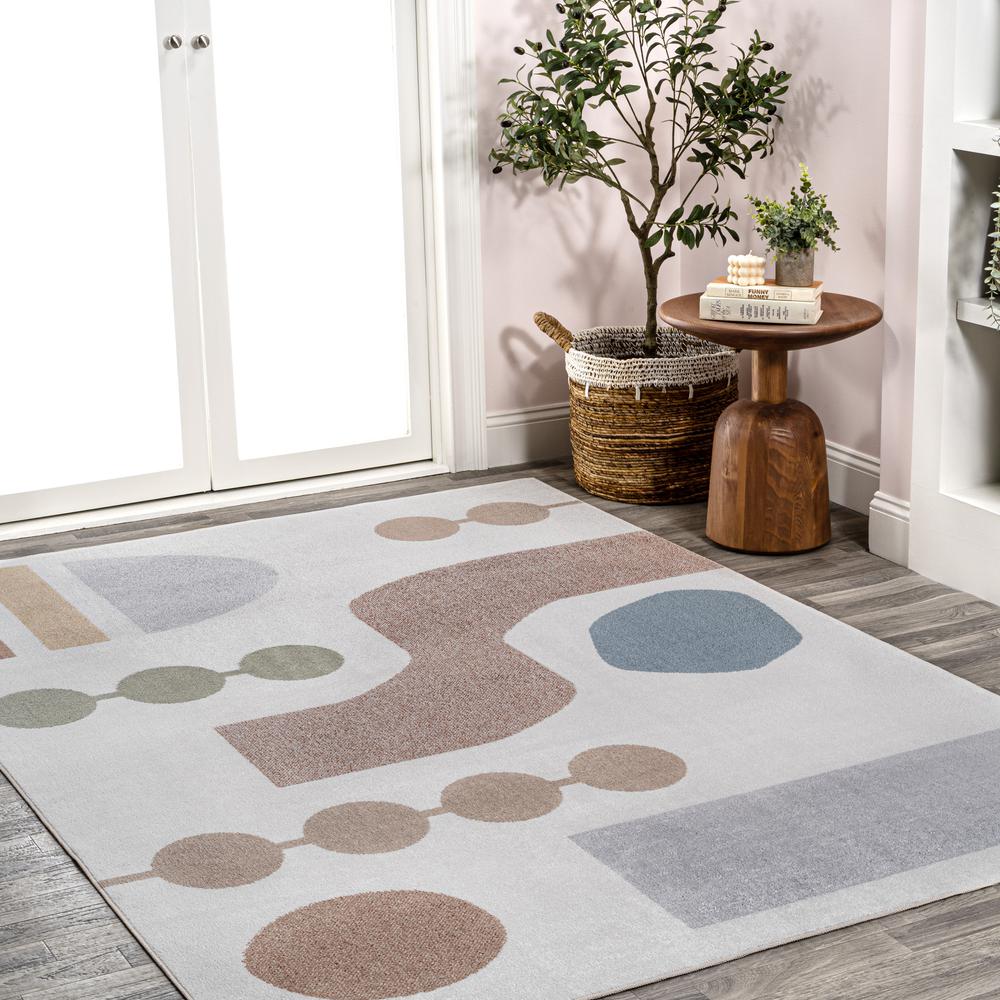 Riley Abstract Coastal Contemporary Machine-Washable Rug. Picture 9