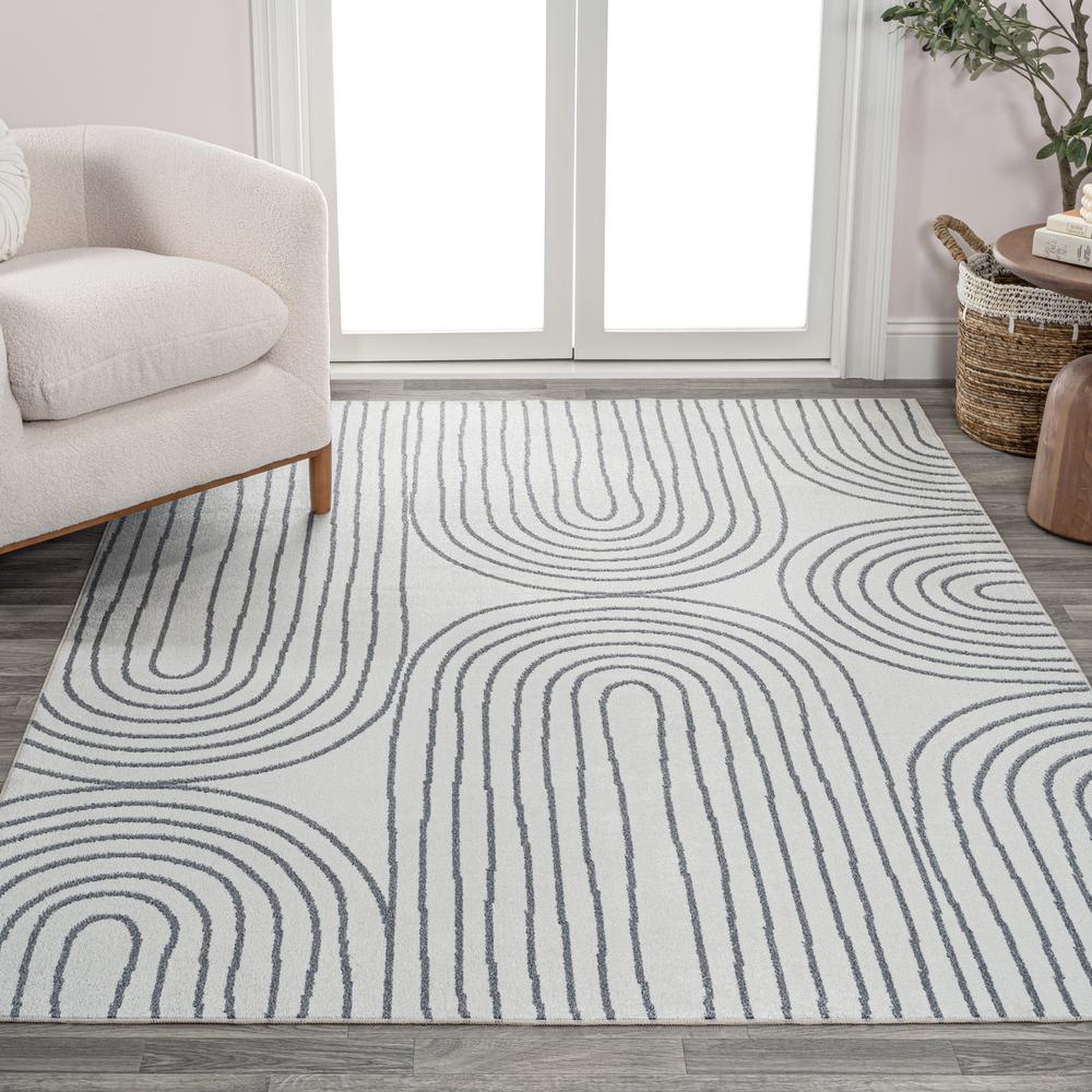 Doodle Contemporary Glam Geometric Machine-Washable Area Rug. Picture 8