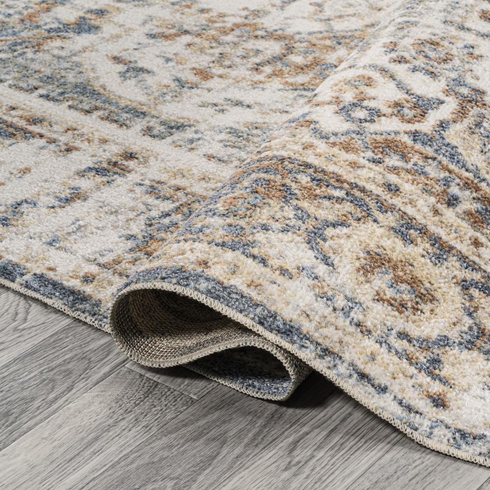 Edith Distressed Medallion Low-Pile Machine-Washable Area Rug. Picture 6