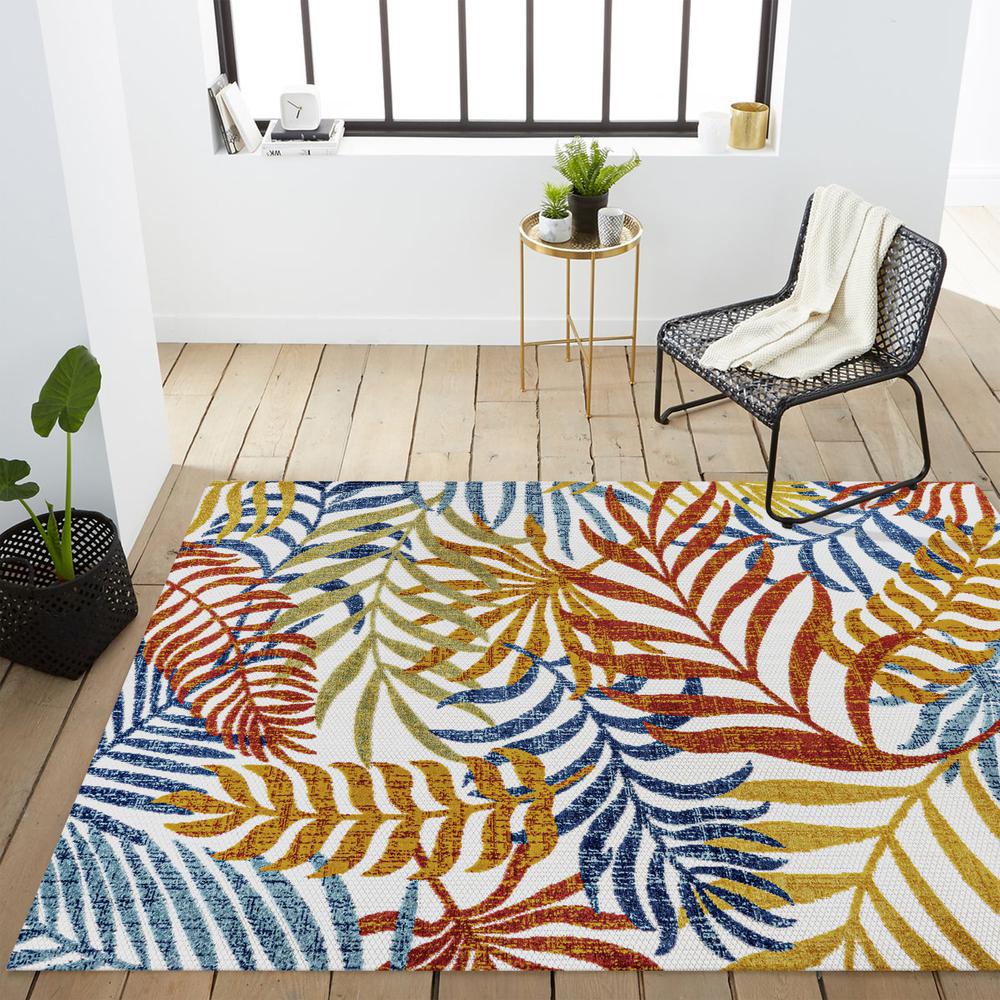 Tropics Palm Leaves Indoor/Outdoor Area Rug. Picture 15