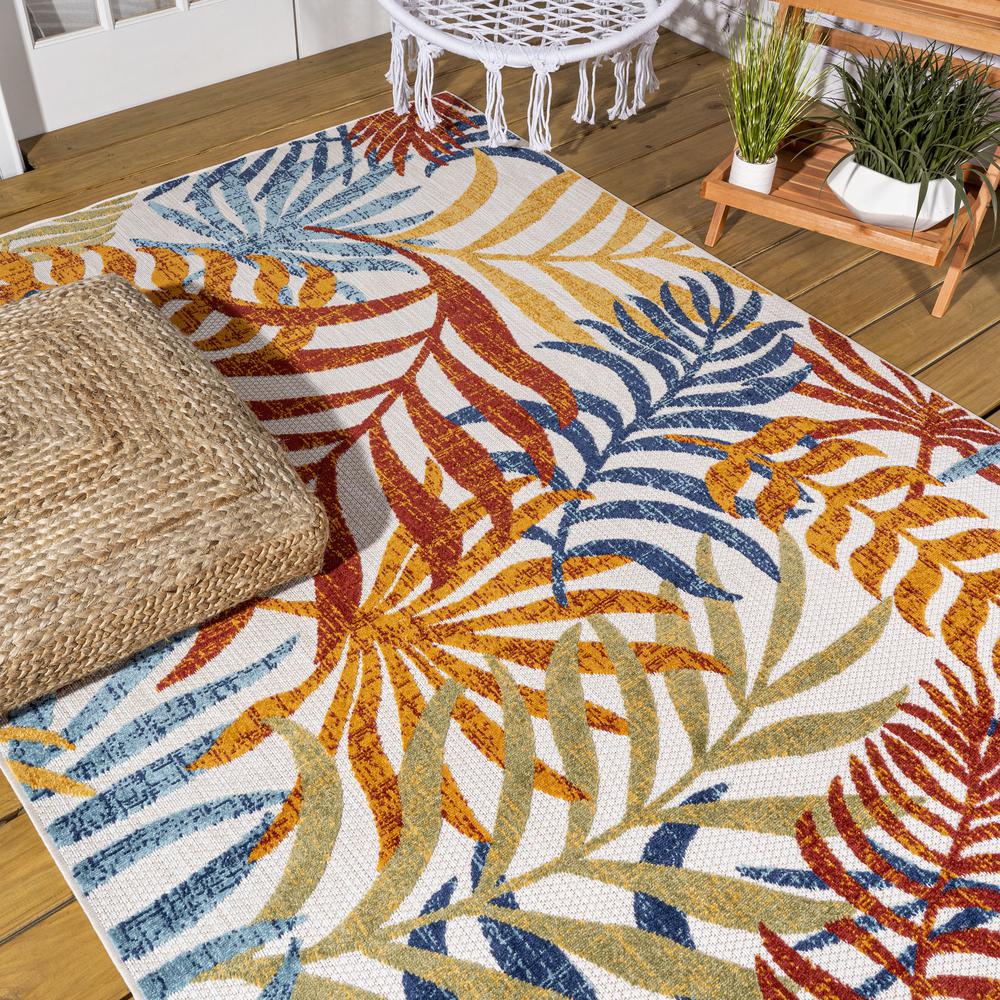 Tropics Palm Leaves Indoor/Outdoor Area Rug. Picture 10