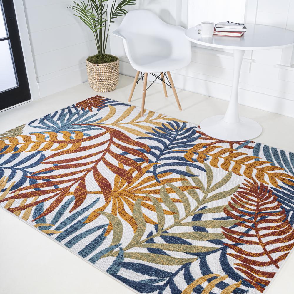 Tropics Palm Leaves Indoor/Outdoor Area Rug. Picture 6