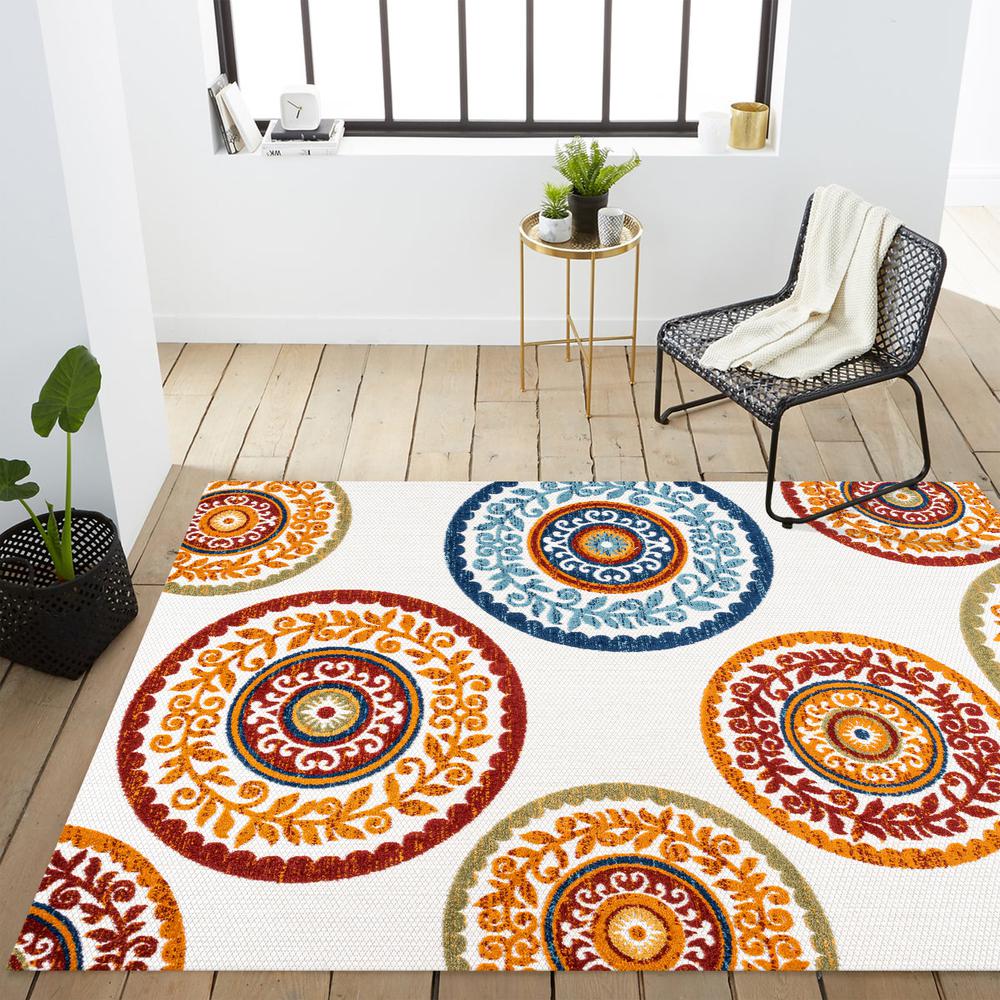 Circus Medallion High-Low Indoor/Outdoor Area Rug. Picture 16