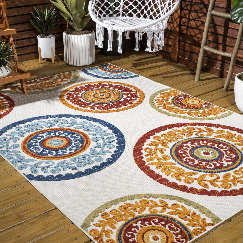 Circus Medallion High-Low Indoor/Outdoor Area Rug. Picture 7