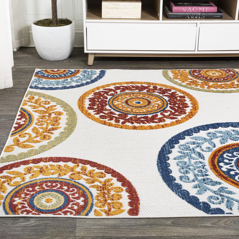 Circus Medallion High-Low Indoor/Outdoor Area Rug. Picture 4