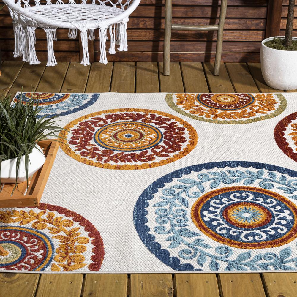 Circus Medallion High-Low Indoor/Outdoor Area Rug. Picture 8