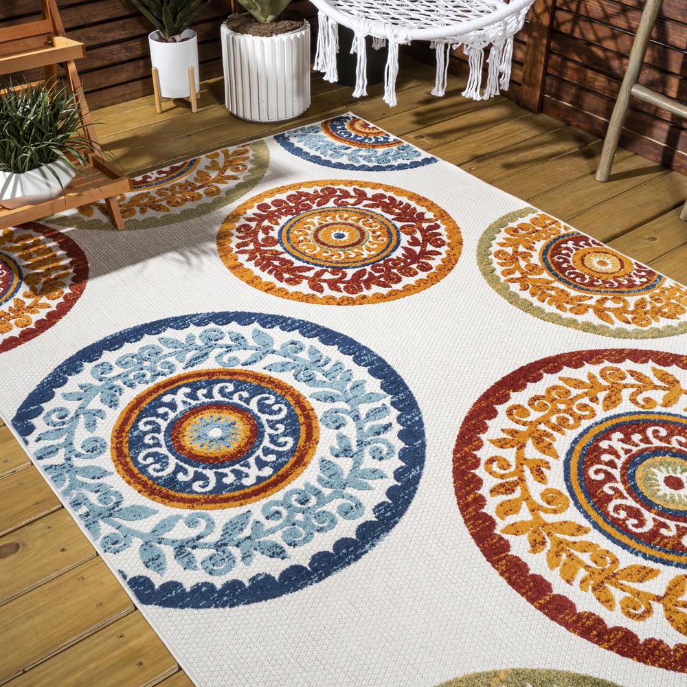 Circus Medallion High-Low Indoor/Outdoor Area Rug. Picture 9