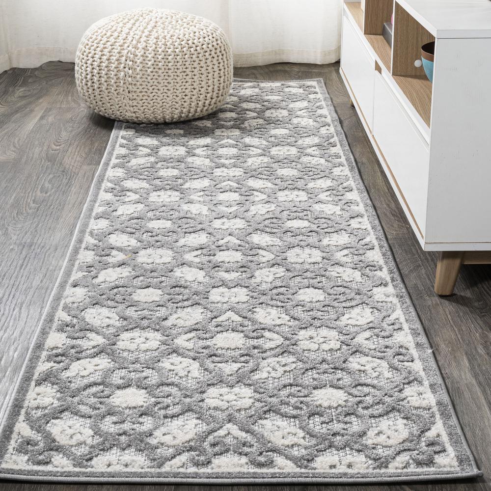 Gallia Tile Trellis High-Low Indoor/Outdoor Area Rug. Picture 3