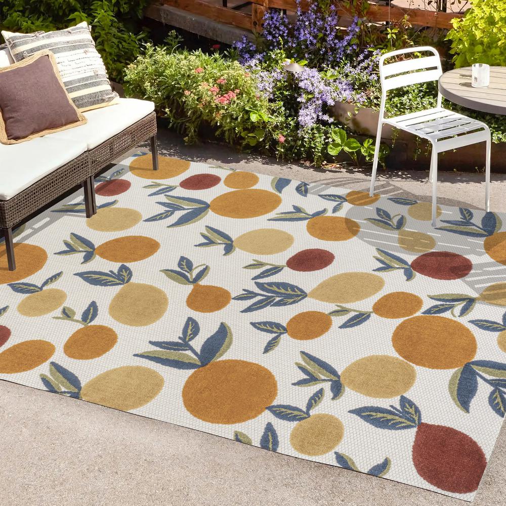 Limone Bold Lemon High-Low Indoor/Outdoor Area Rug. Picture 7