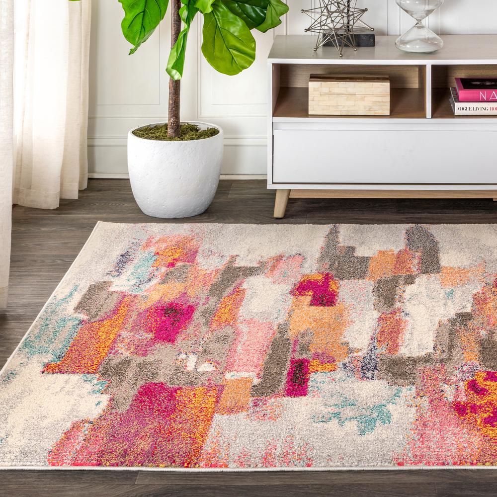 Contemporary Pop Modern Abstract Brushstroke Area Rug. Picture 4