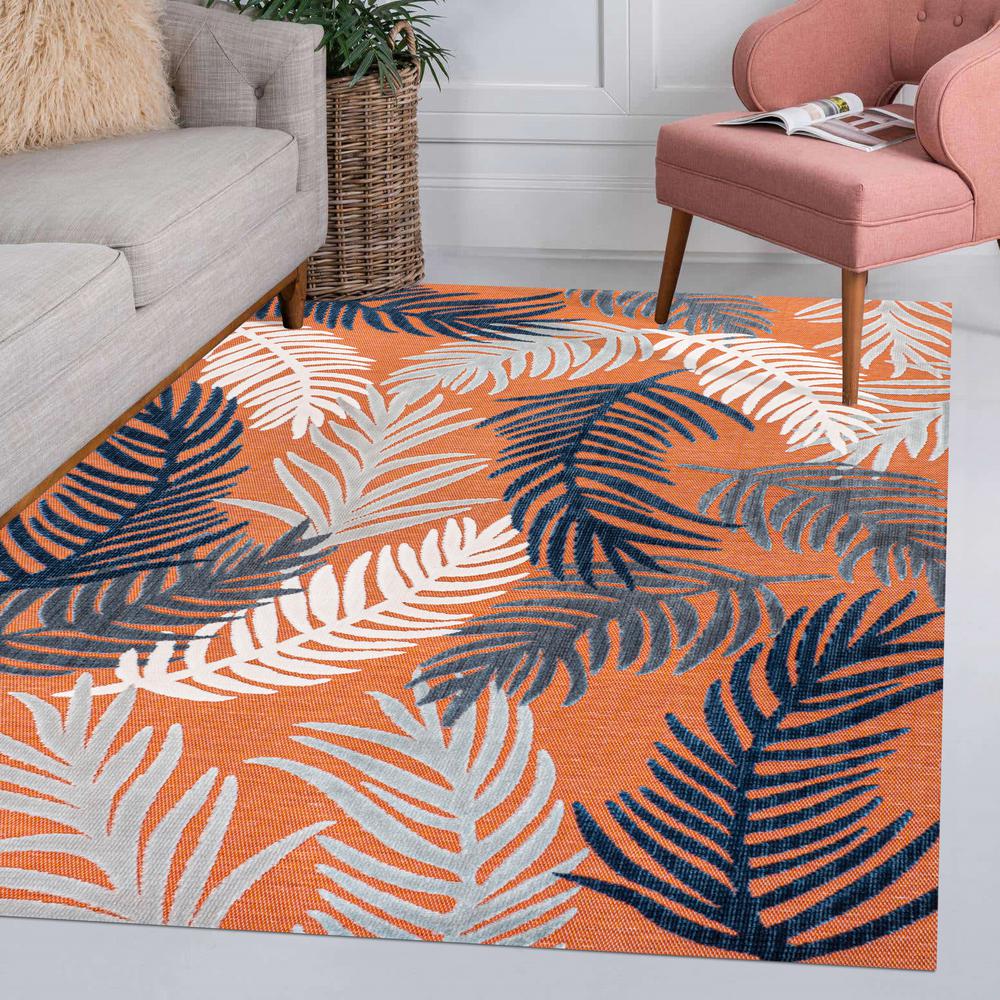 Montego High-Low Tropical Palm Area Rug. Picture 11