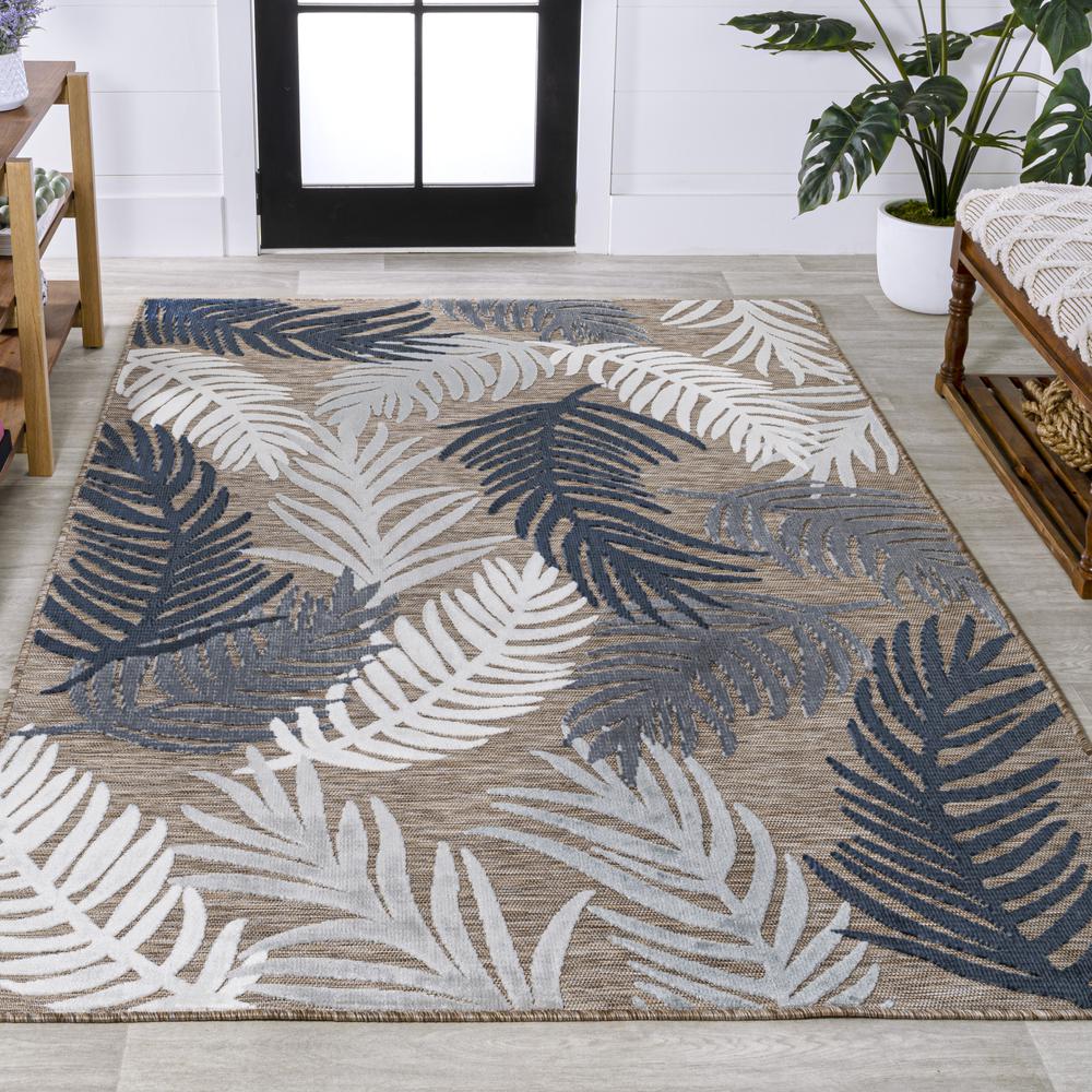 Montego High-Low Tropical Palm Area Rug. Picture 5