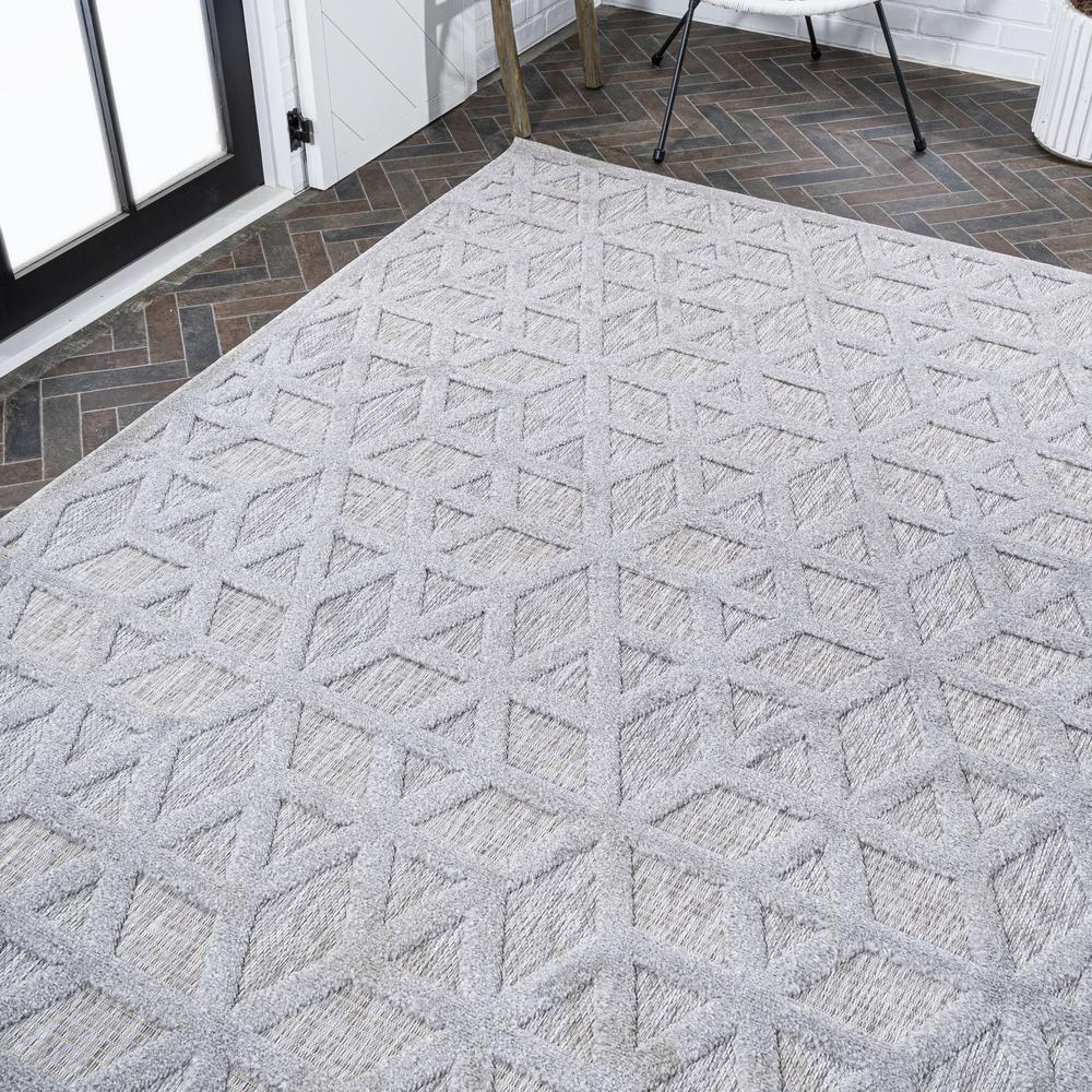 Talaia Neutral Geometric Indoor/Outdoor Area Rug. Picture 9