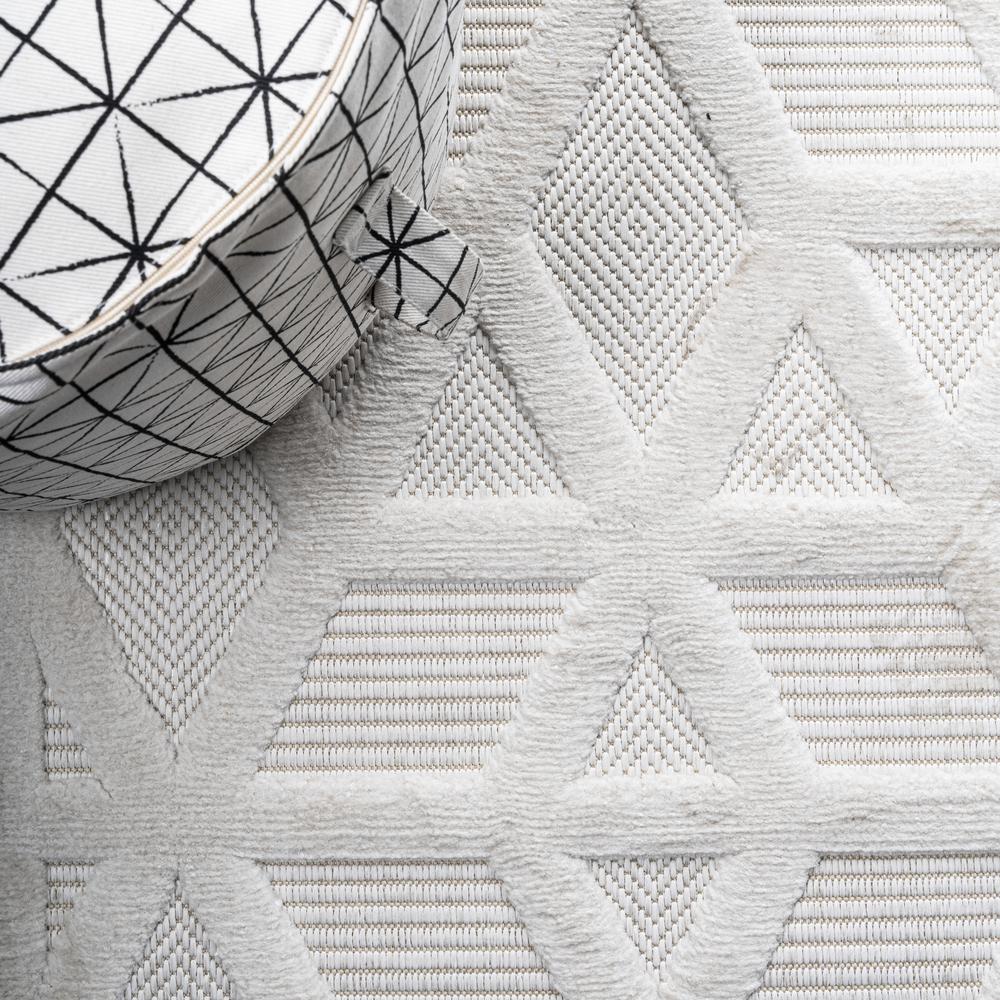 Talaia Neutral Geometric Indoor/Outdoor Area Rug. Picture 12