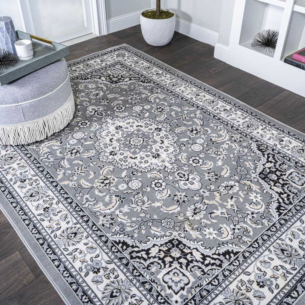 Palmette Modern Persian Floral Area Rug. Picture 5