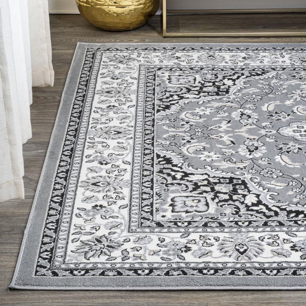 Palmette Modern Persian Floral Area Rug. Picture 4