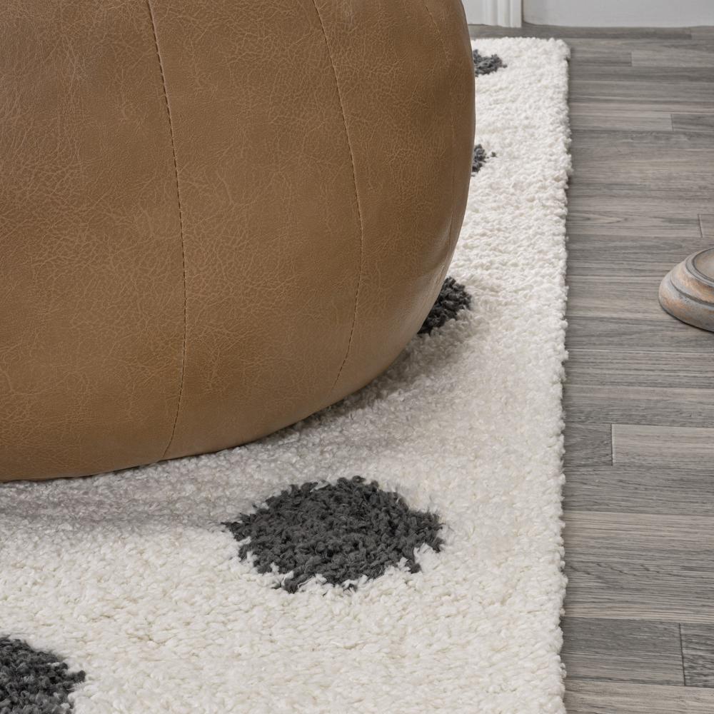 Pere Modern Charcoal Dot Shag Area Rug. Picture 9
