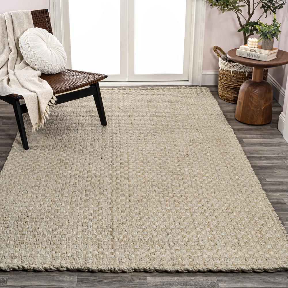 Estera Hand Woven Boucle Chunky Jute Area Rug. Picture 7