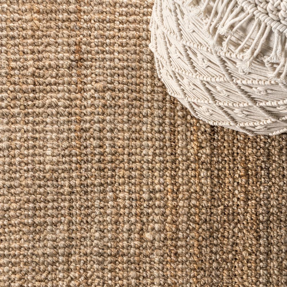 Pata Hand Woven Chunky Jute with Fringe Area Rug. Picture 6