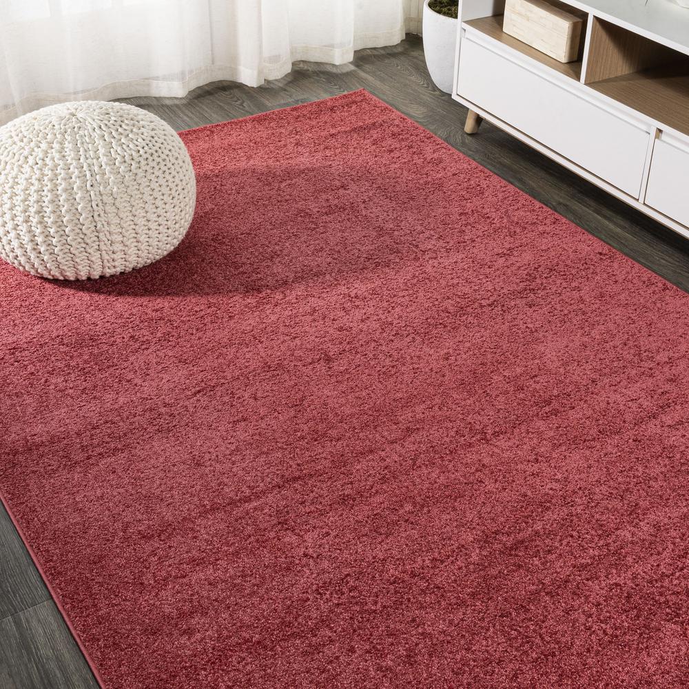 Haze Solid Low Pile Area Rug Red. Picture 5