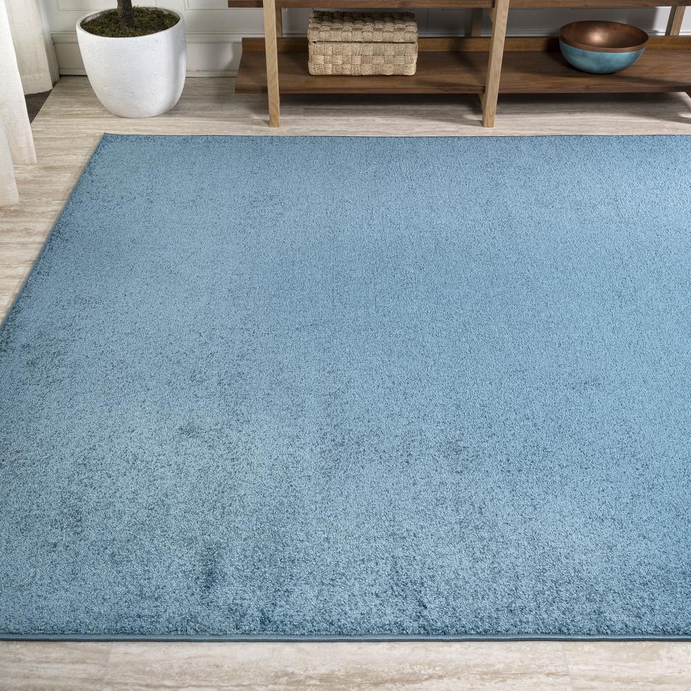 Haze Solid Low Pile Area Rug Turquoise. Picture 4