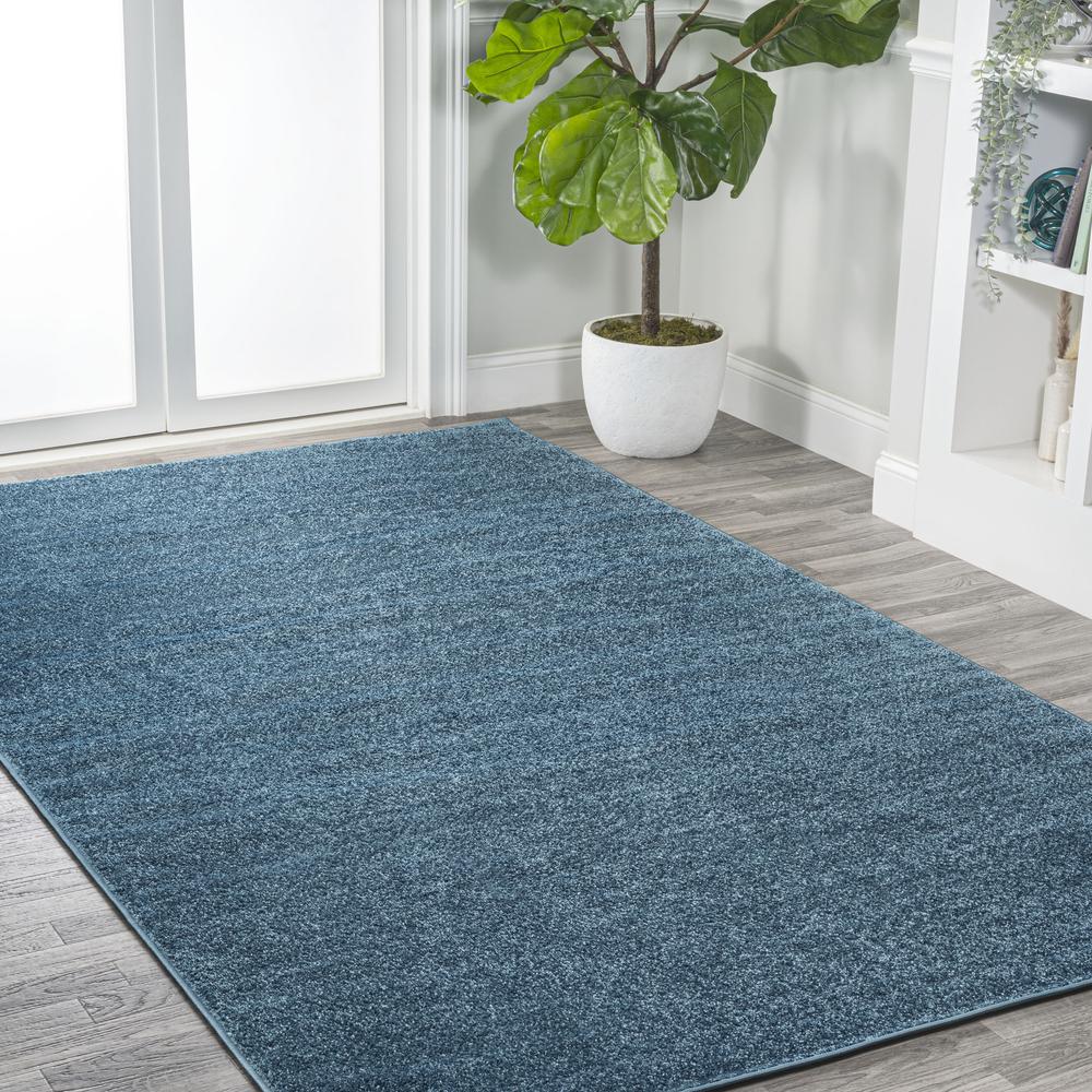 Haze Solid Low Pile Area Rug Turquoise. Picture 6