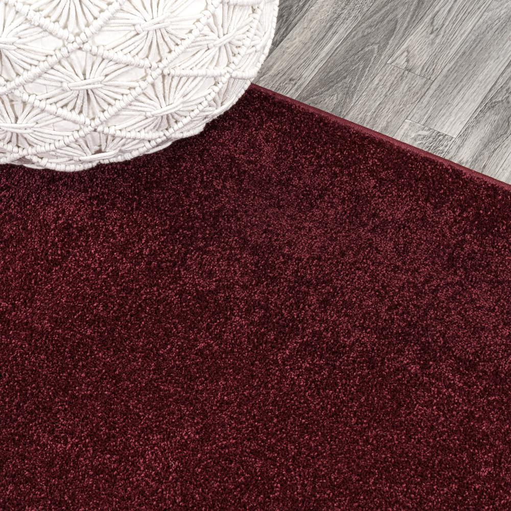 Haze Solid Low Pile Area Rug Dark Red. Picture 8