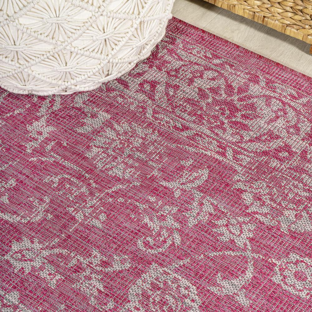 Tela Bohemian Textured Weave Floral Indoor/Outdoor Area Rug. Picture 12