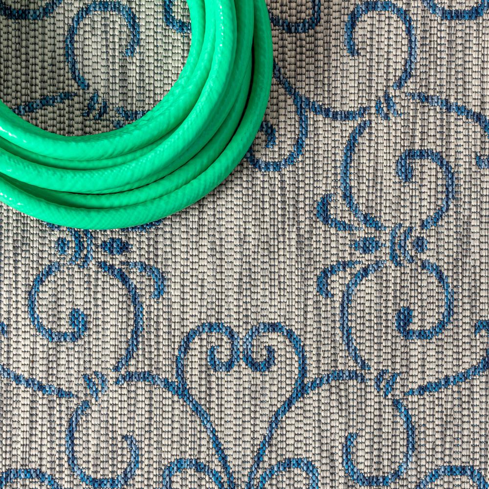 Charleston Vintage Filigree Textured Weave Indoor/Outdoor Area Rug. Picture 8