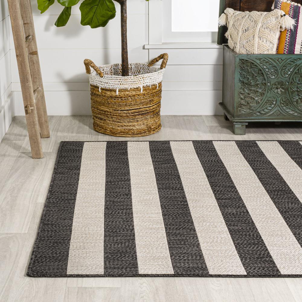 Negril Two Tone Wide Stripe Indoor/Outdoor Area Rug. Picture 4
