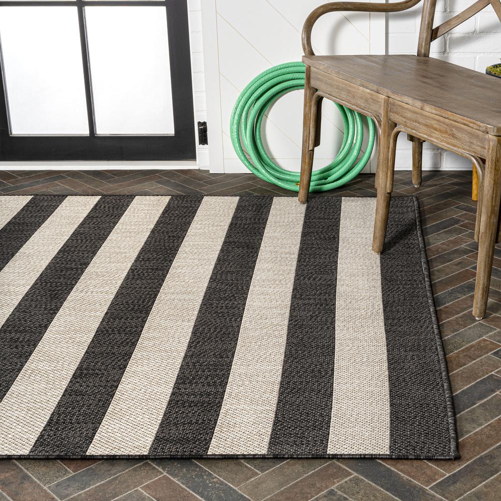 Negril Two Tone Wide Stripe Indoor/Outdoor Area Rug. Picture 8