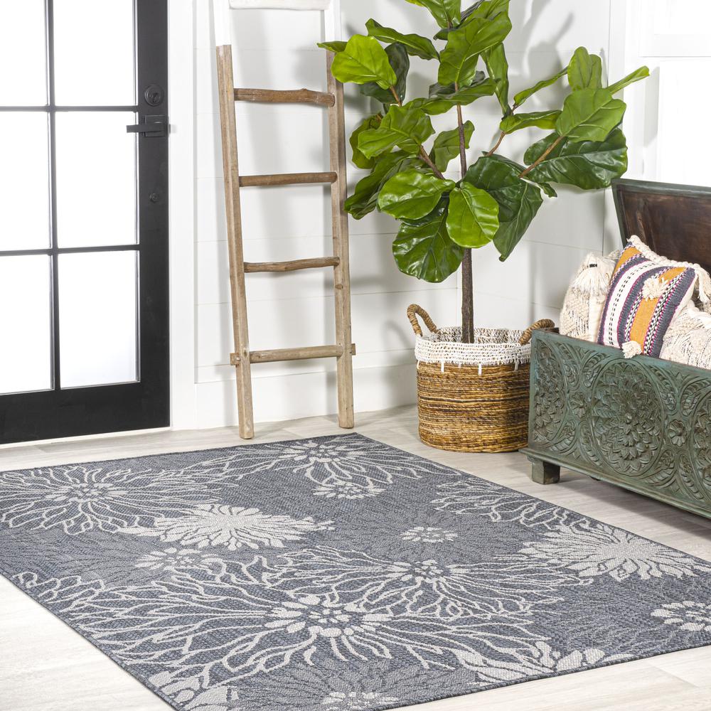 Bahamas Modern All Over Floral Indoor/Outdoor Area Rug. Picture 6
