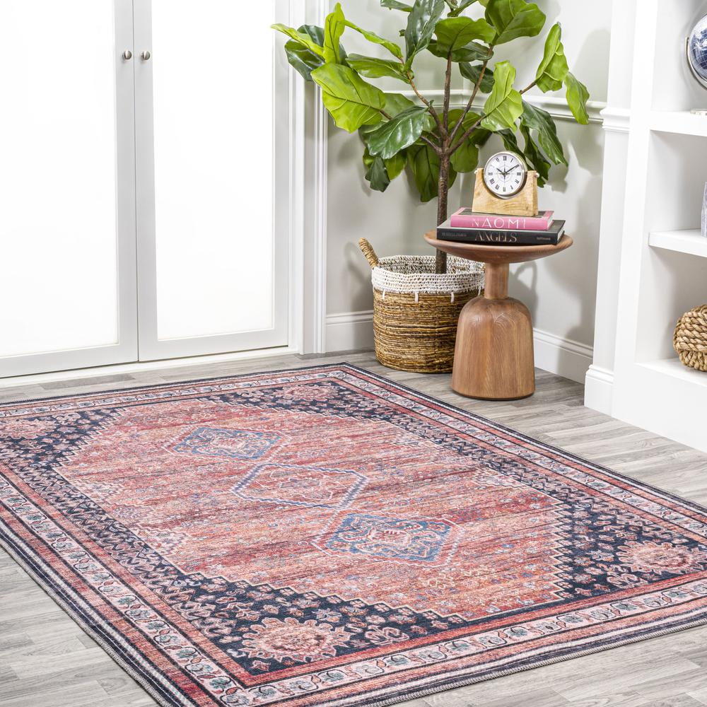Dalyan Geometric Medallions Washable Indoor/Outdoor Area Rug. Picture 6