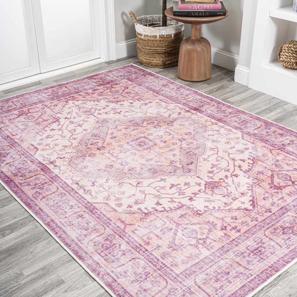 Alacati Ogee Medallion Washable Indoor/Outdoor Area Rug. Picture 5