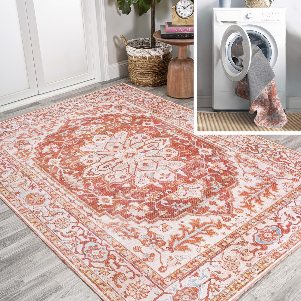 Asa Ornate Medallion Washable Indoor/Outdoor Area Rug. Picture 11