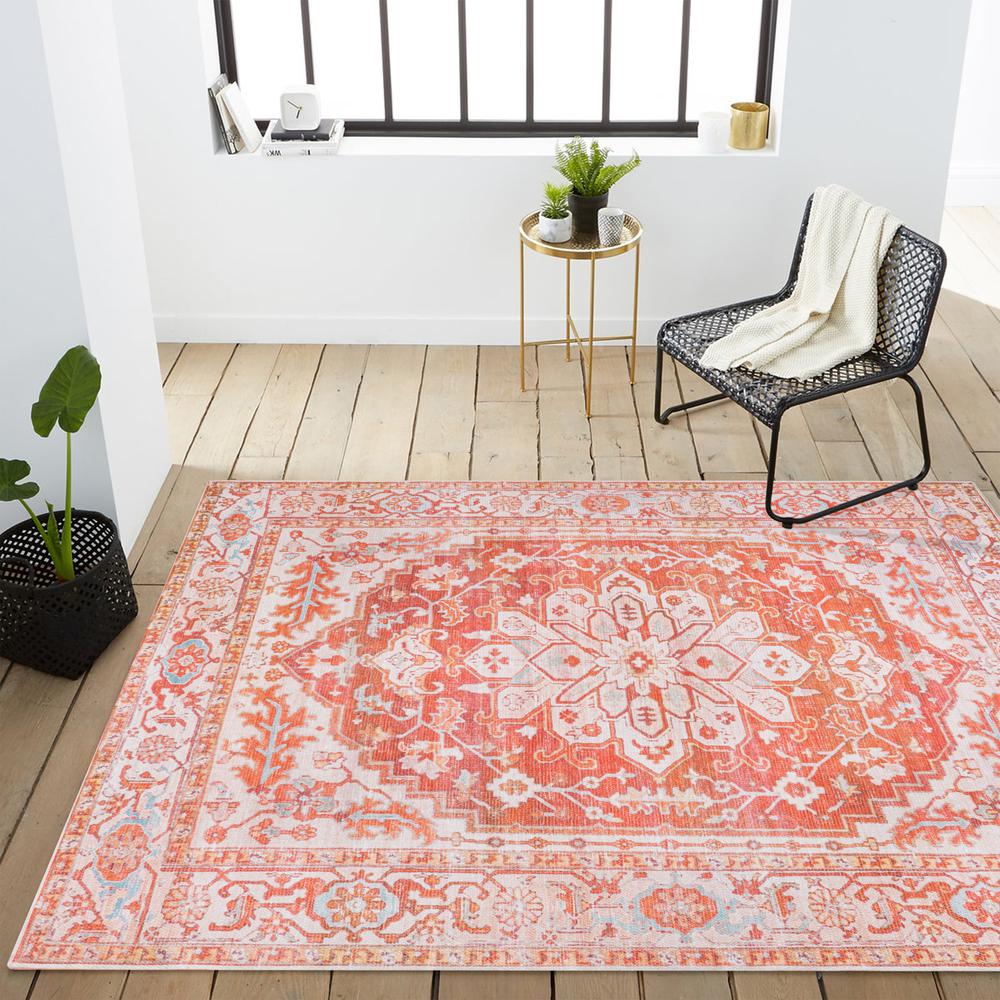 Asa Ornate Medallion Washable Indoor/Outdoor Area Rug. Picture 12