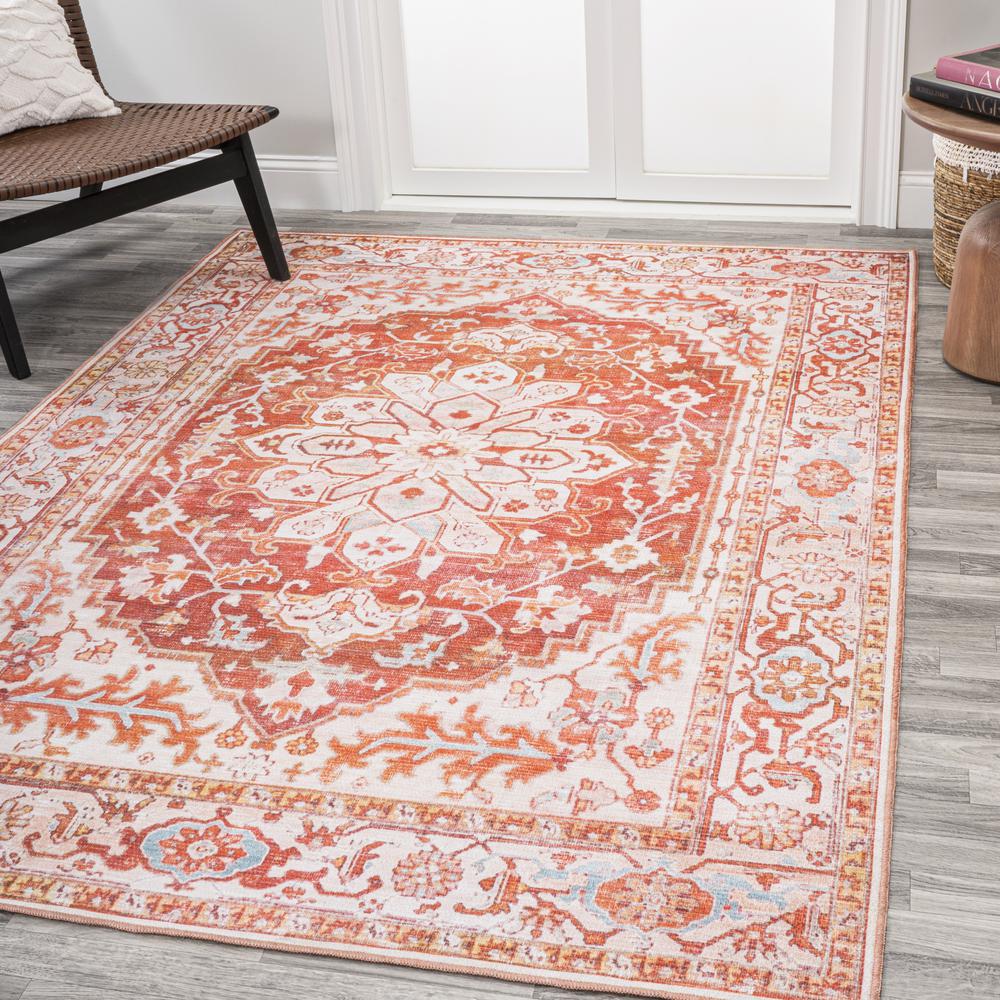 Asa Ornate Medallion Washable Indoor/Outdoor Area Rug. Picture 3