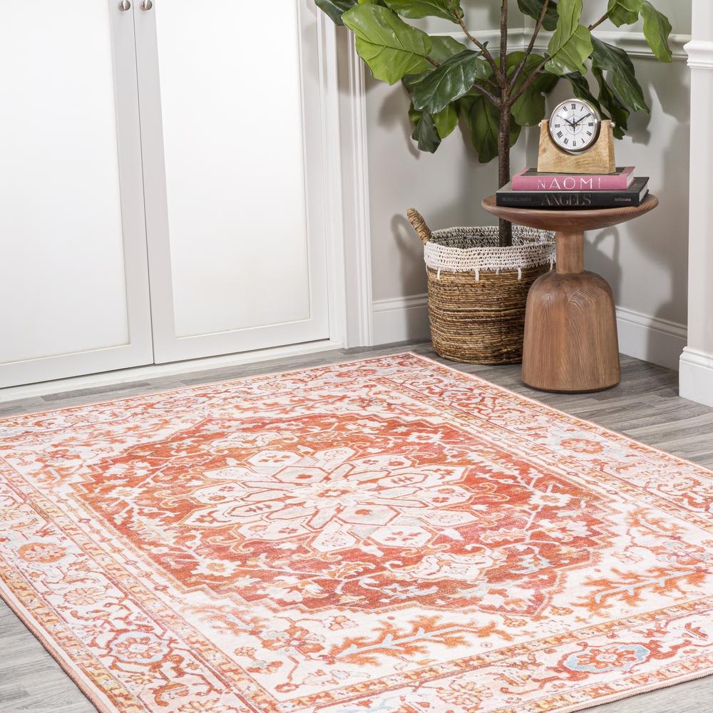 Asa Ornate Medallion Washable Indoor/Outdoor Area Rug. Picture 6
