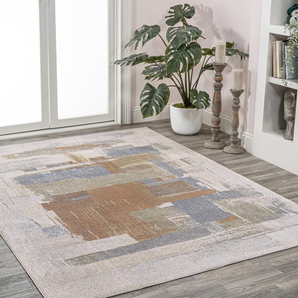 Weaver Abstract Coastal Watercolor Machine-Washable Area Rug. Picture 3