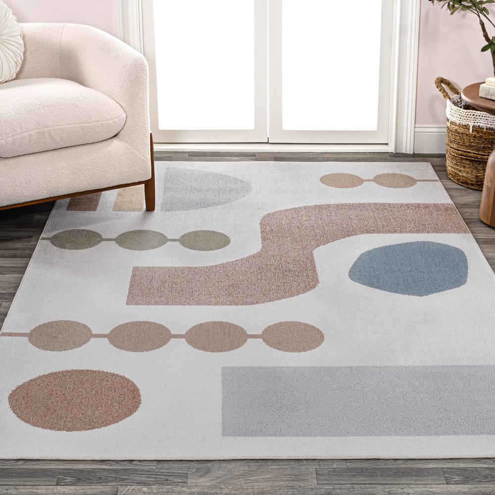 Riley Abstract Coastal Contemporary Machine-Washable Rug. Picture 8