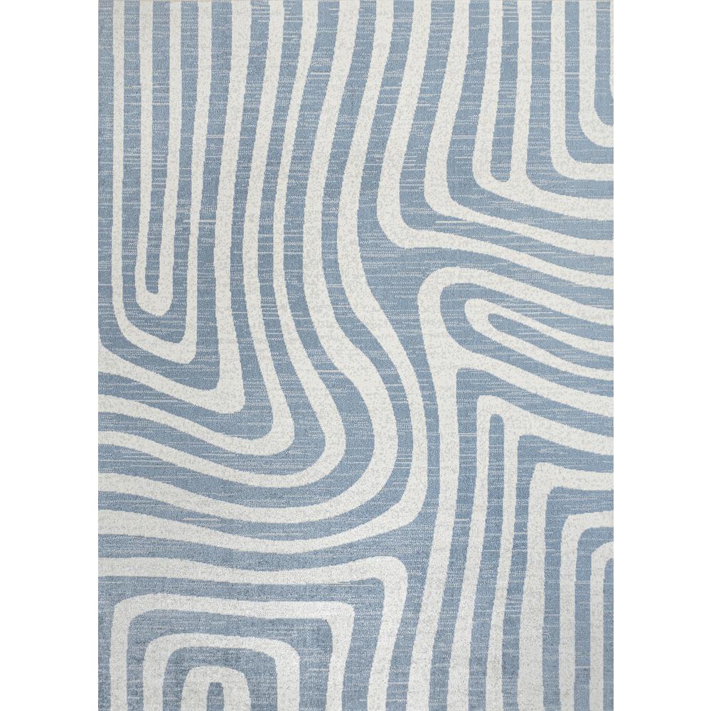 Maze Abstract Two-Tone Low-Pile Machine-Washable Area Rug. Picture 1