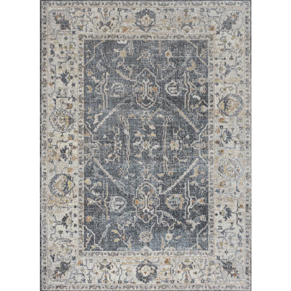 Brandy Rustic Border Low-Pile Machine-Washable Area Rug. Picture 1