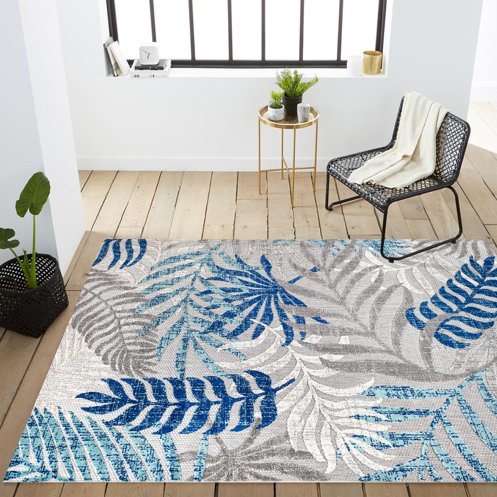 Tropics Palm Leaves Indoor/Outdoor Area Rug. Picture 14