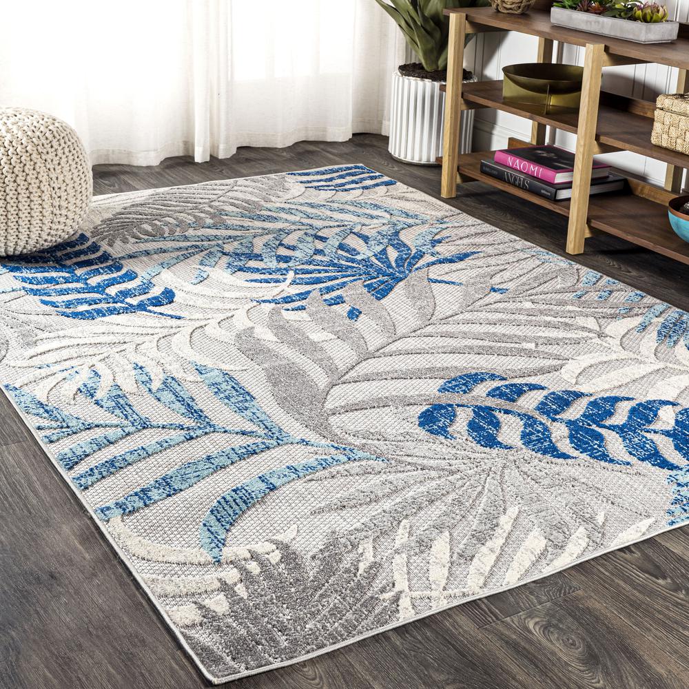Tropics Palm Leaves Indoor/Outdoor Area Rug. Picture 3